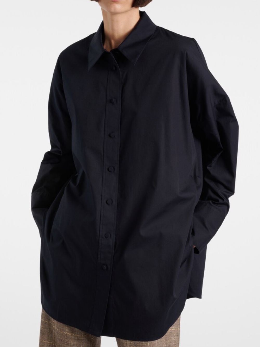 Oak and Fort 100% Cotton Black Shirt Dress Sz XS